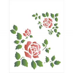 STENCIL CANTONEIRA ROSAS 15X20