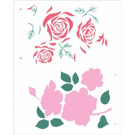 STENCIL FLOR ROSAS 20X25