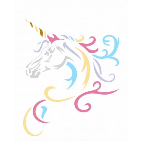 STENCIL UNICORNIO 20X25