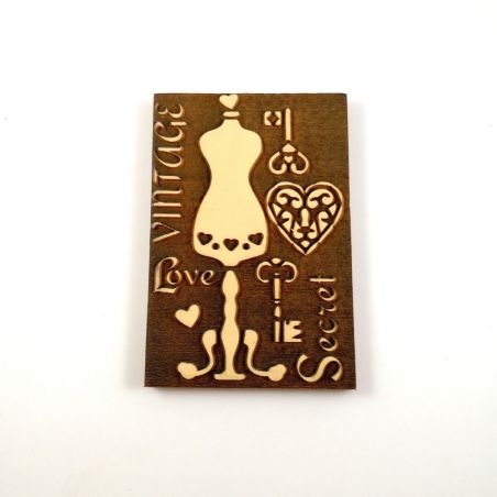 MOLDE PARA SELLO MANEQUI - VINTAGE, LOVE, SECRET (11X15)