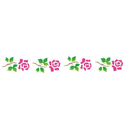 STENCIL FLORES ROSAS 4X30