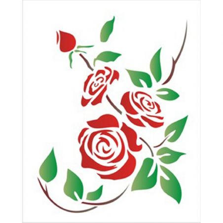 STENCIL FLORES ROSAS 20X25