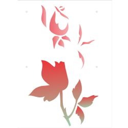 STENCIL FLOR ROSA 15X20