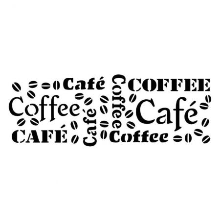 STENCIL ESTAMPA CAFE 10X30